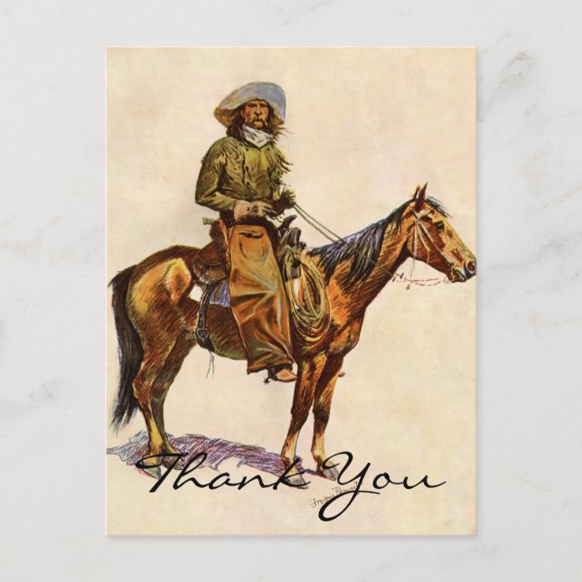 Carte Postale Remington, un cowboy de l'Arizona (Devant)