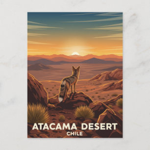 Carte Postale Renard andin dans le désert d'Atacama Chili
