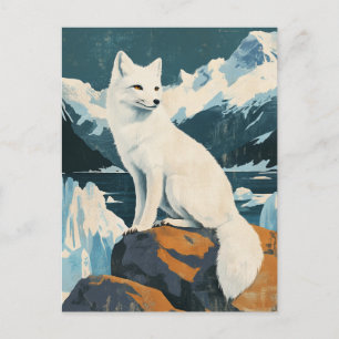 Carte Postale Renard arctique vintage