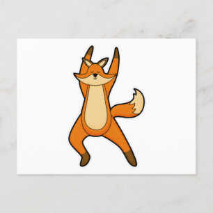Carte Postale Renard au Yoga Exercice d'étirement
