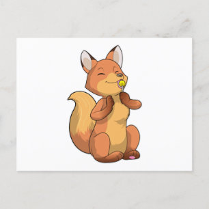 Carte Postale Renard avec sucette