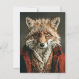 Carte Postale Renard Dapper dans un style cosy
