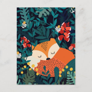 Carte Postale Renard d'automne