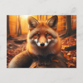 Carte Postale Renard d'automne en esthétique et joli charme fore