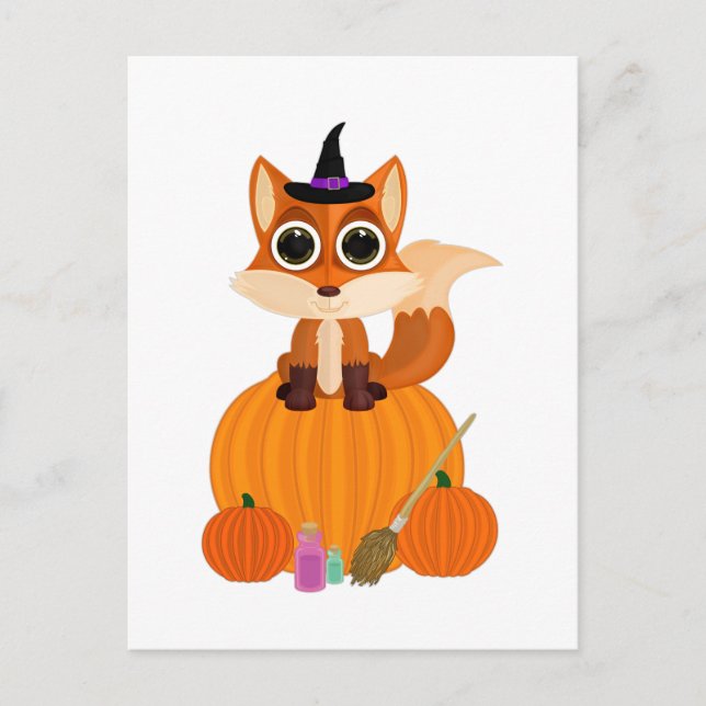 Carte Postale Renard d'Halloween (Devant)