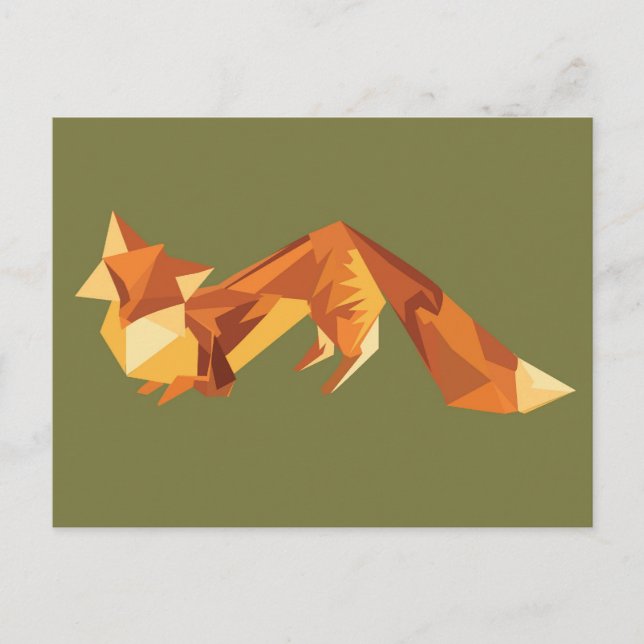 Carte Postale Renard d'Origami (Devant)
