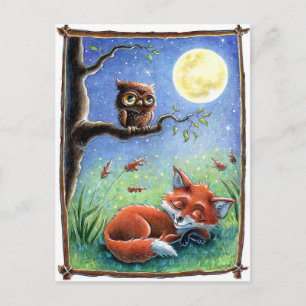 Carte Postale Renard endormi