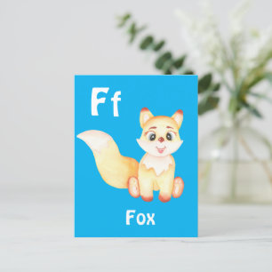 Carte Postale Renard personnalise ABC : Lettre F - Ajoutez votre