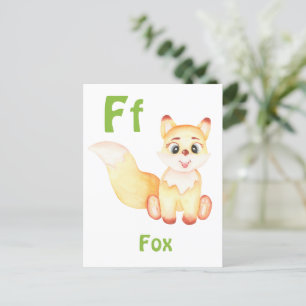 Carte Postale Renard personnalise ABC : Lettre F - Ajoutez votre
