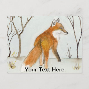 Carte Postale Renard Rouge