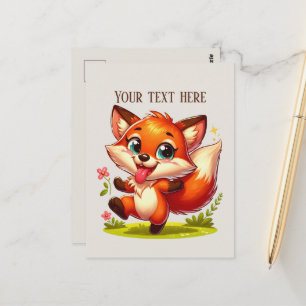 Carte Postale Renards mignons de randonnée amoureux personnalisa
