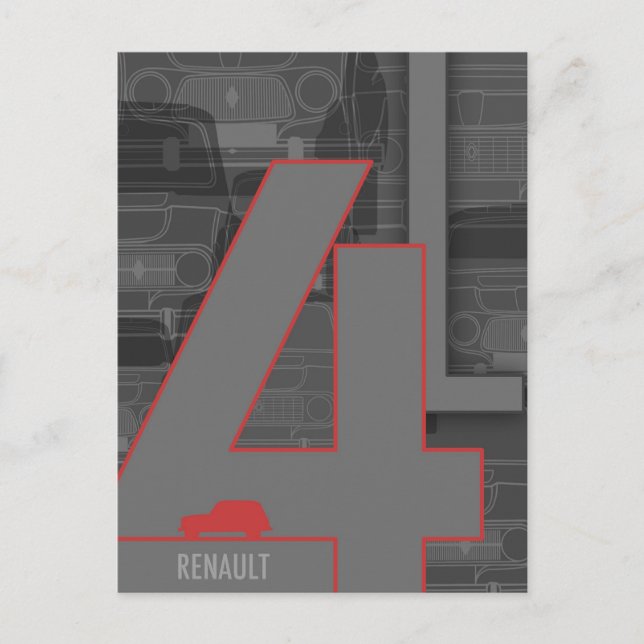 Carte postale Renault 4L (Devant)