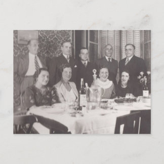 Carte Postale Rencontre d'amis pour le dîner - Paris, années 193