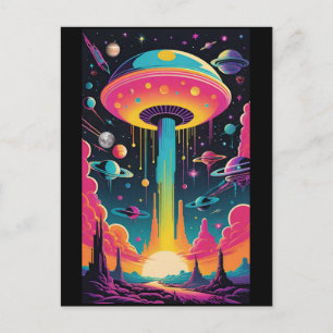 Carte Postale Rencontre UFO sur la planète 9