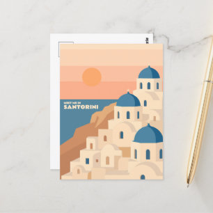 Carte Postale Rencontrez-moi à Santorin : Eglises grecques minim