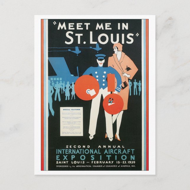 Carte Postale Rencontrez-moi dans l'exposition d'aéronefs St. Lo (Devant)