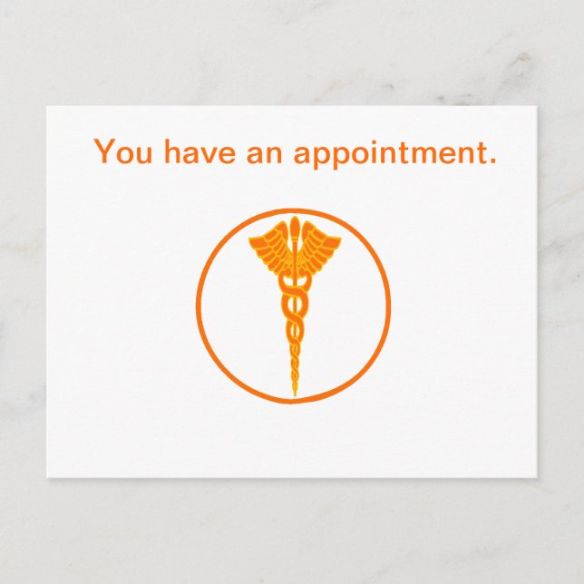 Carte Postale Rendez-vous du client du Docteur Symbole (Devant)
