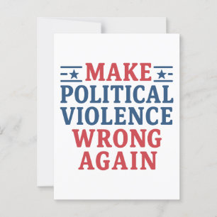 Carte Postale Rendre la violence politique incorrecte
