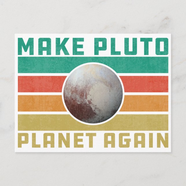 Carte Postale Rendre l'astronomie spatiale rétro à Pluto Planet (Devant)