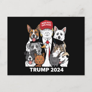 Carte Postale Rendre les animaux en sécurité Trump 2024 Sauver n