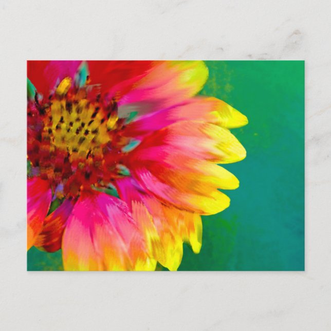 Carte Postale Rendu artistique de la fleur de couverture indienn (Devant)