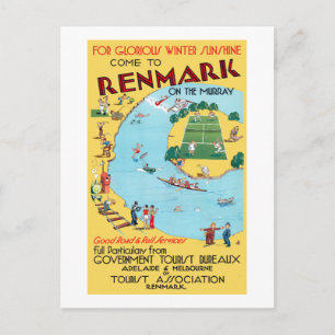 Carte Postale Renmark vintage sur le Murray Australia Travel