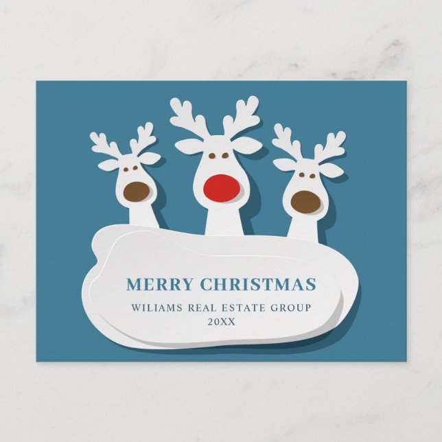 Carte Postale Rennes amusantes Joyeux Noël Accueil d'entreprise (Devant)