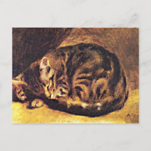 Carte Postale Renoir : Chat couché