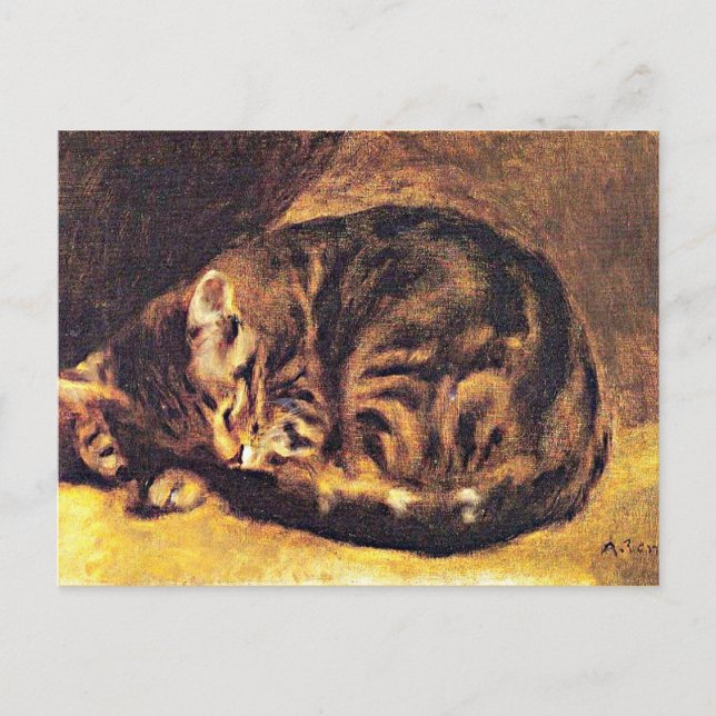 Carte Postale Renoir : Chat couché (Devant)