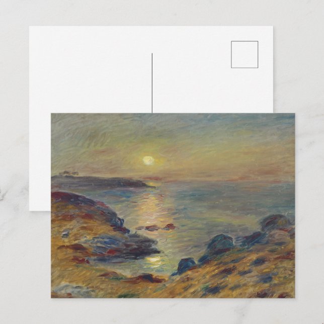 Carte Postale Renoir - Coucher de soleil à Douarnenez Paysage de (Devant / Derrière)
