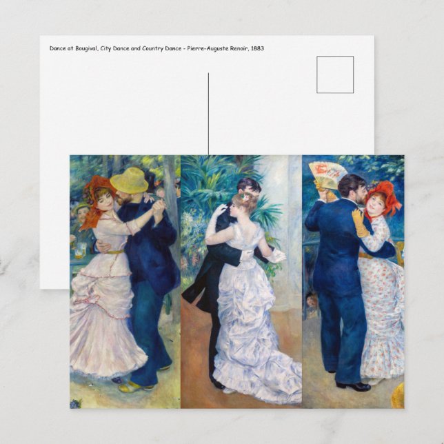 Carte Postale Renoir - Dance serie : Bougival, Ville & Pays (Devant / Derrière)