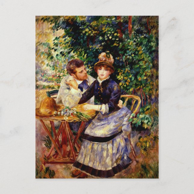 Carte Postale Renoir - Dans le jardin, belle peinture (Devant)