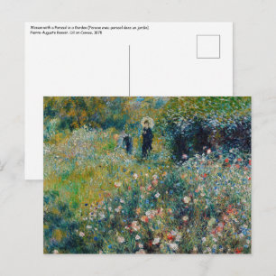 Carte Postale Renoir - Femme au parasol dans un jardin