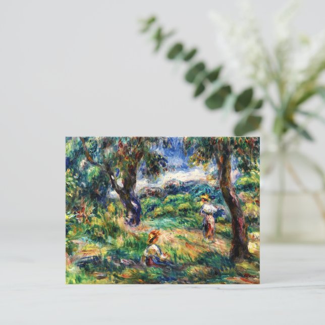 Carte Postale Renoir - Paysage bleu (Debout devant)