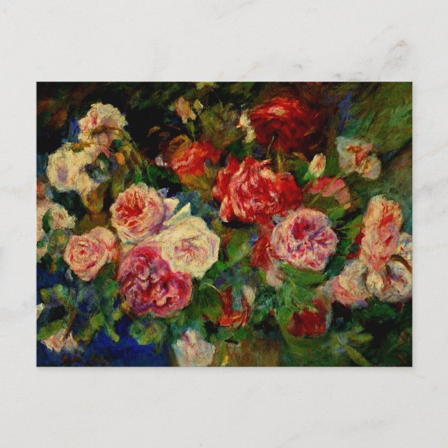 Carte Postale Renoir - Rose, célèbre peinture, (Devant)