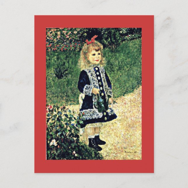 Carte Postale Renoir - Une fille avec une canne d'arrosage (Devant)
