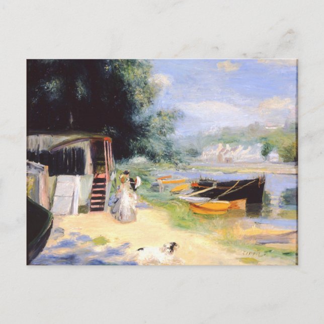 Carte Postale Renoir - Vue sur Bougival, peinture d'art (Devant)