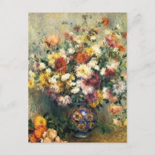 Carte Postale Renoir's A Vase of Chrysanthemums