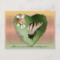 Carte postale Renouvellement Vow mariage/Papillon