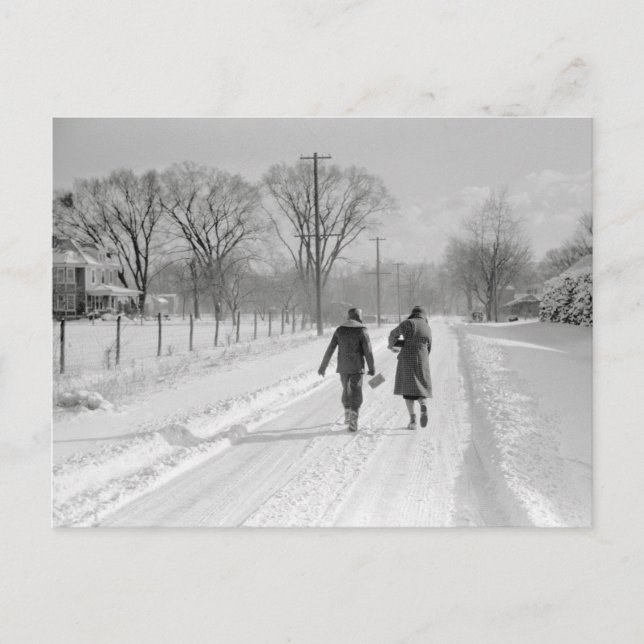 Carte Postale Rentrer À Pied De L'École, 1940 (Devant)