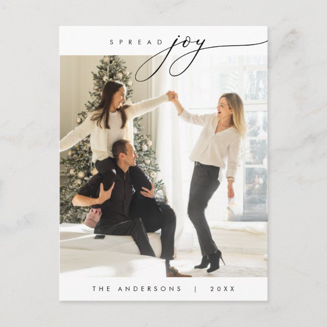 Carte Postale Répartir la joie, Photo de famille, Vœux de Noël (Devant)