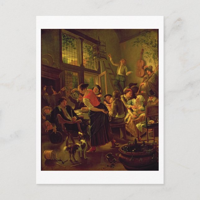 Carte Postale Repas de famille (huile sur toile) (Devant)