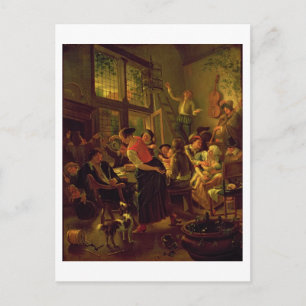 Carte Postale Repas famille (huile sur toile)