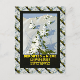 Carte Postale Réplique de l'affiche de ski Vintage, Picos de Eur