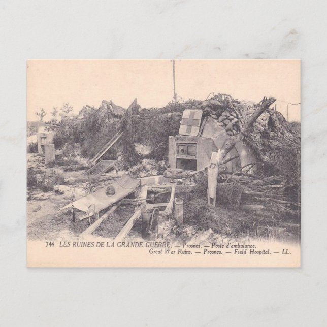 Carte Postale Réplique des restes Vintages d'un hôpital de campa (Devant)