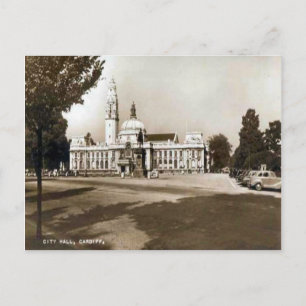 Carte Postale Réplique Image Vintage, Cardiff, Hôtel de Ville