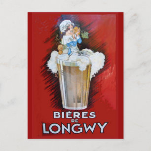 Carte Postale Réplique publicitaire Vintage, Bieres de Longwy