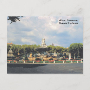 Carte Postale Réplique vintage, Aix en Provence, Grande Fontaine