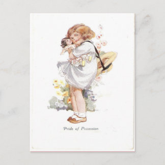 Carte Postale Réplique Vintage, Fierté de possession, fille, pou