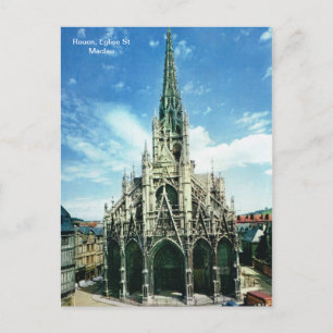 Carte Postale Réplique vintage, Rouen, Eglise St Maclau